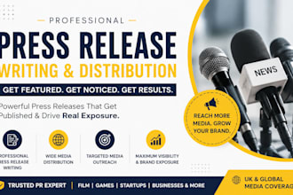 write and distribute press releases for film, games, UK and global media
