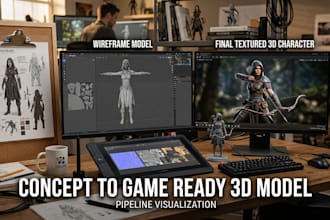 create 3d character model from 2d image or concept art for 3d printing