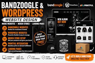 do bandzoogle web sitebuilder wordpres merch store printful landing page
