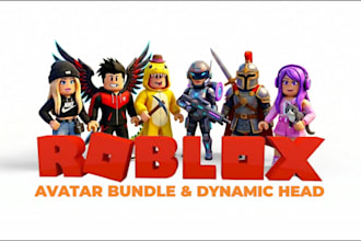 do 3d roblox dynamic head, roblox bundle, face makeup and layered clothing