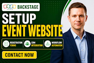 setup zoho backstage event website zoho registration forms crm workflow