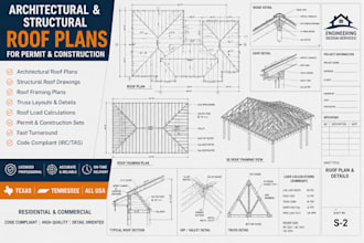 create architectural roof plans and structural roof drawings texas tennessee
