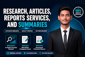 do research, articles for anything in 24 hours