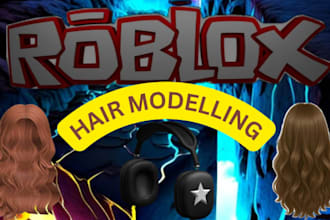create custom roblox hair modeling, roblox ugc accessories, vtuber rigging