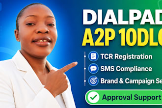 setup diapad a2p 10dlc tcr registration and SMS compliance