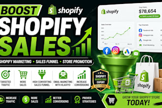 boost shopify sales with shopify marketing, sales funnel and store promotion