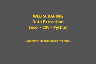 scrape data from websites and export to excel CSV