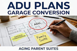 adu architectural plans and garage conversion layouts for duplex house projects