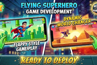 develop a custom 2d flappy superhero mobile game in unity