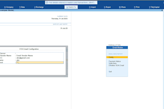 provide email module for tally prime