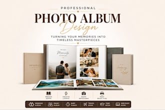 design photo album, photo book, wedding album, coffee table book and handbook