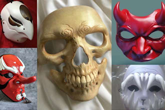 print and paint 3d mask cosplay armor stl file custom 3d helmet  for 3d printing