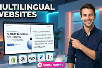 build and translate multilingual website in framer wix wordpress shopify fix ltr