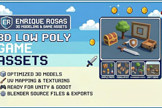 create low poly 3d models and game characters