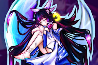 draw colorfull fan art anime character