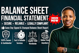 prepare income statement, balance sheet and cash flow for tax filling and loans