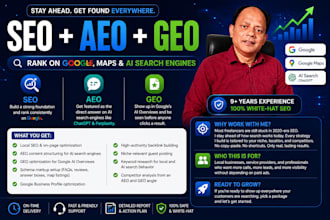 rank your website in local search and ai search using SEO, aeo, and GEO