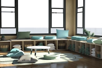 design 3d hot yoga, 3d fitness room, 3d massage room