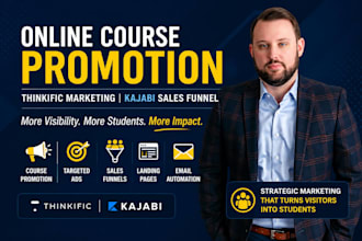 online course promotion, thinkific marketing, kajabi sales funnel to boost sales