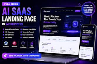 design ai saas landing page in wordpress with claude