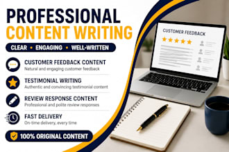 write professional customer feedback and review response content