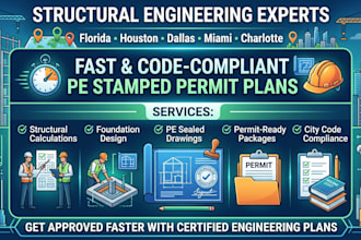florida pe stamped drawings, permit plans, and structural calculations for city
