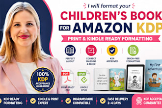 format your childrens book for amazon KDP print and kindle publishing