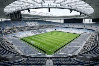 do 3d soccer stadium, 3d stadium design, basket ball, golf course, fustal court