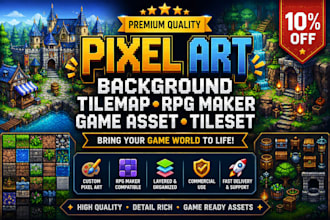 do pixel art background, pixel tilemap rpg maker pixel game asset pixel tileset