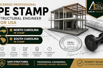 pe stamp north carolina stamp, south carolina stamp, structural engineer for usa