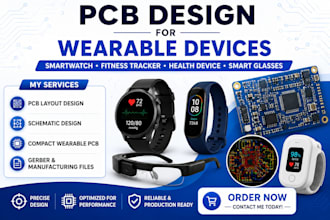pcb design for wearable device, smartwatch, glass fitness tracker, health device