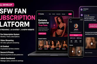 develop nsfw fan subscription platform video streaming ai nsfw website chatbot