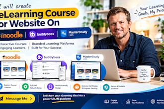 create elearning course or website on moodle lms, buddyboss, masterstudy lms
