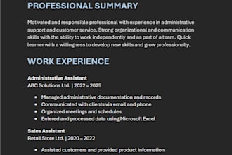 write cv resume and cover letter