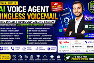 setup fix ai voice agent ringless voicemail auto dialer, outbound calling system