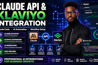 setup claude API integration, klaviyo automation, claude code and ai workflows