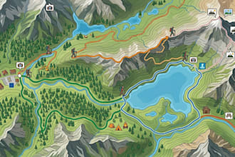 create custom trail map, hiking guides and location map