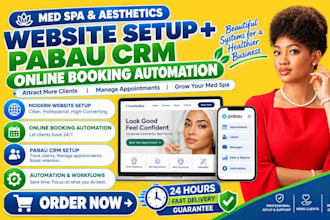 design med spa and aesthetics website setup pabau crm online booking automation