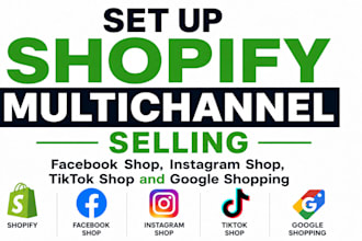 set up shopify multichannel selling, facebook shop, instagram shop, tiktok shop