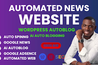 create ai wordpress autoblog or autopilot automated news website with SEO setup