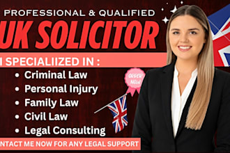 be criminal law, personal injury, civil law, family law as uk solicitor