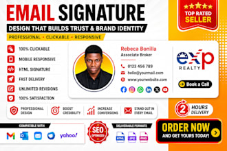 make clickable html email signature for gmail, outlook, apple mail business card