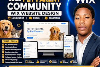 build pet parent community wix website design membership forum donations setups