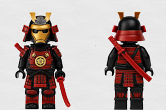 create lego minifigure character moc minifigure decal and 3d lego model