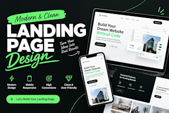 make UI UX design, landing page