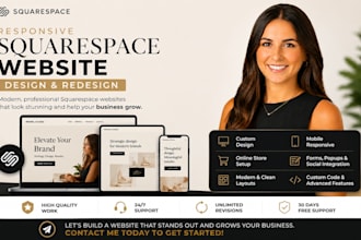 build squarespace website design, redesign squarespace, website development
