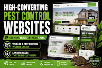 design wildlife removal and pest control website pest control landing page