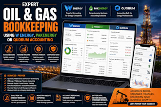 do oil and gas bookkeeping using w energy, pakenergy quorum accounting qb xero