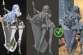 convert 2d to 3d toy figures, figurine from sketch and images to 3d printing
