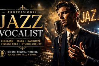 be your male jazz vocalist for dixieland, blues, darkwave, vintage, folk singer